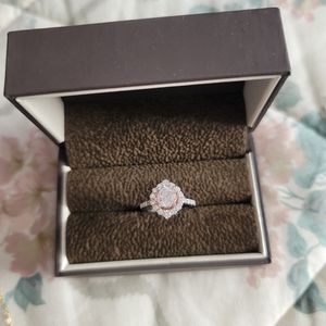 14k white/rose gold setting and diamond